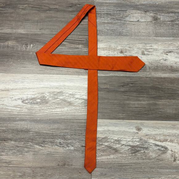 Charles Tyrwhitt Orange Mens 59" Silk Textured Business Corpcore Preppy Neck Tie - Picture 2 of 9